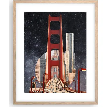 Obraz Obraz plakát na zeď v rámu světlý dub 40x50 mosty foto plakáty do obýváku