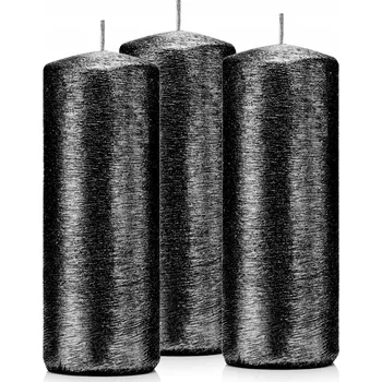 Svíčka Dekorativní parafinová svíčka bez vůně Drobo 3 ks