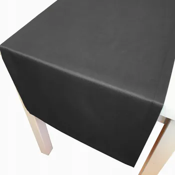 ubrus Černý hladký ubrus odolný proti skvrnám, profesionální, 40x120 cm