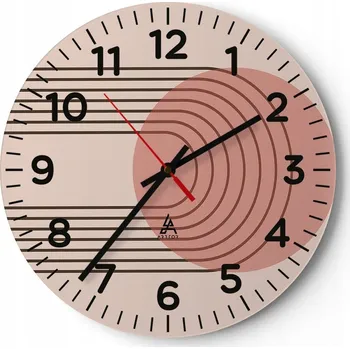 Hodiny Nástěnné hodiny do obýváku 40x40 Abstrakce Kulatý Skleněné hodiny Loft Tiché