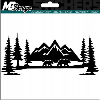 Samolepicí dekorace na vozidlo NÁLEPKA na auto MEDVĚD MEDVÍDEK HORY LES 7x15