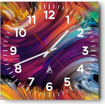 Hodiny Nástěnné hodiny do obýváku 40x40 Abstrakce Tiché hodiny Skleněné hodiny Bez hlučnosti