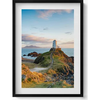Obraz Dekorace obraz s grafikou v krásném rámu Osamělá lucerna na útesu 50x70 cm