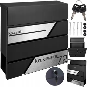 Poštovní schránka Poštovní schránka euroschránka, s vhozem, se schránkou na noviny M-TEC černá