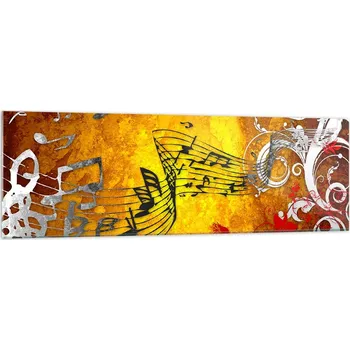 Obraz Velký skleněný obraz do obýváku XXL 160x50 hudba moderní fotoobraz obrazy