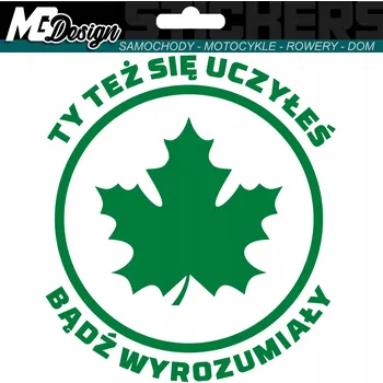 Samolepicí dekorace na vozidlo NÁLEPKA na auto ZELENÝ LIST 11x13 cm