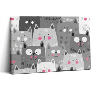 Obraz Fotoobraz na plátně na zeď Hobby Do kanceláře Vzor s kočkami 30x20 cm