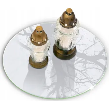 Obraz Podložka pod náhrobek pro svíčky, květiny, věnce a dekorace, bílá, průměr 30 cm