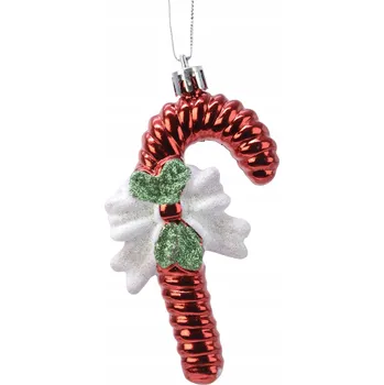 Vánoční dekorace Ozdoba na vánoční stromeček LÍZÁTKO CUKROVÁ HŮL červená na stromeček 10 cm