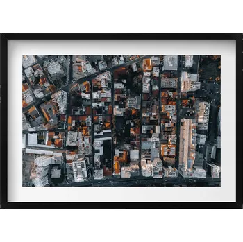 Obraz Elegantní obraz v černém rámu Pohled shora Limassol Kypr 70x50 cm