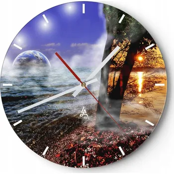 Hodiny Velké nástěnné hodiny 40x40 cm Skleněné hodiny do obýváku Kulatý Tiché