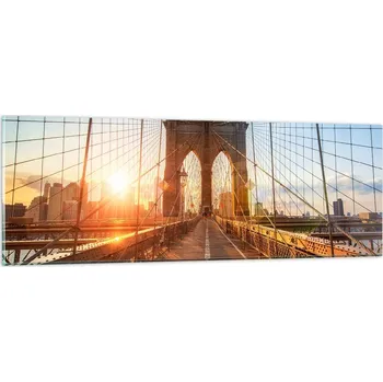 Obraz Obraz na skle do obýváku ložnice 90x30 New York obrazy na zeď sklo