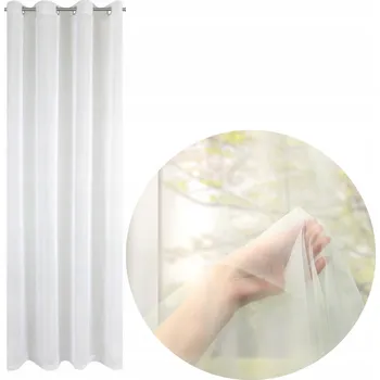 Záclona HOTOVÁ BÍLÁ ZÁCLONA S KOLEČKY HLADKÁ ZÁCLONA 140x250 VOÁL BALTIC