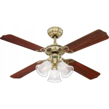 Domácí ventilátor Stropní ventilátor PRINCESS ZLATÝ NEW - 105 cm | 3 Světla, Tradiční styl