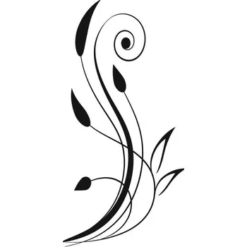 Samolepící dekorace Samolepka na zeď Drukant R034 Květiny listy ornament 140x70 cm černá
