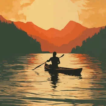 Plakát Plakát Veslování za Soumraku bez rámu 50 x 50 cm