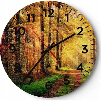 Hodiny Nástěnné hodiny do obýváku 40x40 Krajina Kulatý Skleněné hodiny Loft Tiché