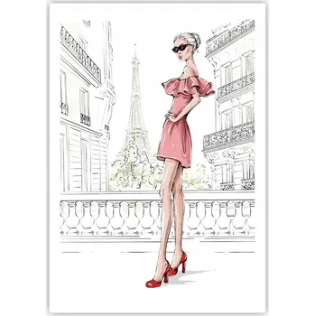 Obraz Plakát na zeď bez rámu 70x100 Paříž obraz plakáty do obývacího pokoje ložnice