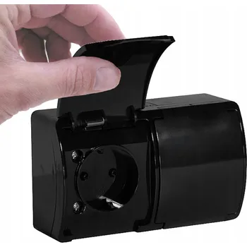 Elektrická zásuvka Elektrická Zásuvka hermetická Viplast černá