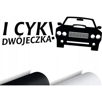 Samolepicí dekorace na vozidlo NÁLEPKA na auto A JEDE SE DÁL DVOJEČKA VTIPNÁ 20x7