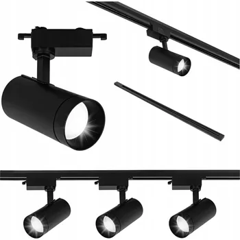Bodové svítidlo Lištové osvětlení Sada lišta 1m 3x lampa GU10 velká ČERNÁ lištový systém