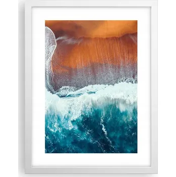 Obraz Obraz plakát v bílém rámu do obýváku 30x40 pláž foto plakáty na zeď