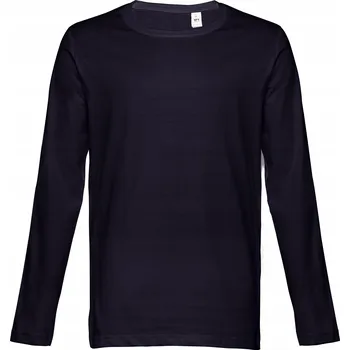 Pánské tričko Tričko Tričko s Dlouhým Rukávem Bavlněné Longsleeve Hladké Námořnická Modrá M