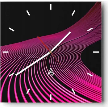 Hodiny Velké nástěnné hodiny 40x40 Linie Skleněné hodiny Čtvercové Tiché