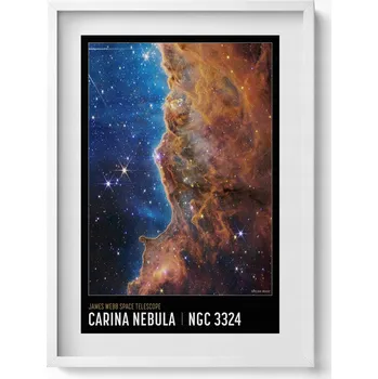 Obraz Obraz v bílém rámu na zeď Plakát motiv vesmíru fotografie NASA 50x70 cm