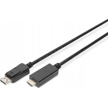 Video kabel Adaptérový kabel DisplayPort 1.2 se západkou, 4K 60Hz UHD, Typ DP/HDMI A M/M, černý, 3m