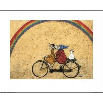 Obraz Plakát Sam Toft Pár na kole bez rámu 50 x 40 cm