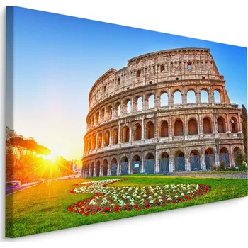 Obraz Obraz do jídelny KOLOSEUM Řím Květiny Dekorace 90x60
