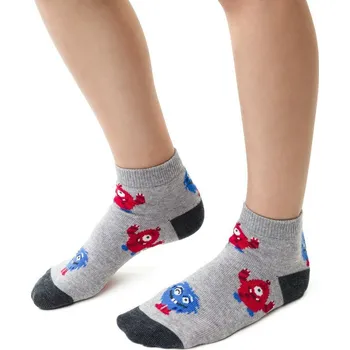 Světle šedé chlapecké ponožky s příšerkami Art.004 RA221, LIGHT GRAY MELANGE Velikost: 29/31