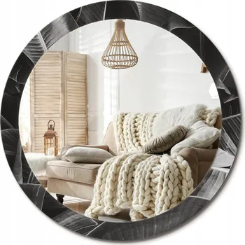 Zrcadlo Moderní dekorativní kulaté zrcadlo s potiskem Tropické palmy průměr 90 cm