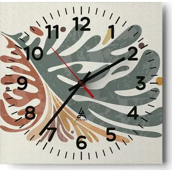 Hodiny Kuchyňské nástěnné hodiny 30x30 Boho Skleněné hodiny do obýváku Moderní Tiché