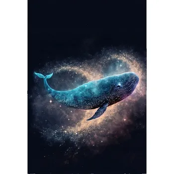 Obraz Plakát bez rámu do obývacího pokoje ložnice 50x70 velryba moderní módní obraz