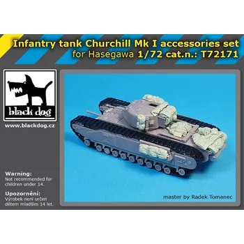 Plastikový model Blackdog 1/72 Infantry tank Churchil Mk I accessories set (Hasegawa)