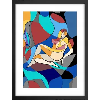 Obraz Obraz plakát v černém rámu do obýváku 30x40 kubismus foto plakáty na zeď