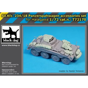 Plastikový model Blackdog 1/72 Sd.Kfz 234/18 accessories set (Hasegawa)