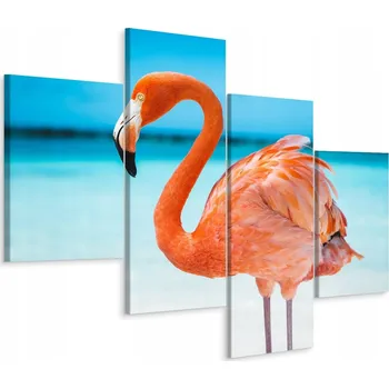 Obraz Obraz Čtyřdílný (Tetraptych) PTÁK Plameňák Moře Příroda 80x50