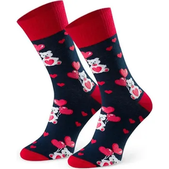 Pánské ponožky Tmavě modré pánské valentýnské ponožky Art.136 KL153, NAVY BLUE Velikost: 44/46