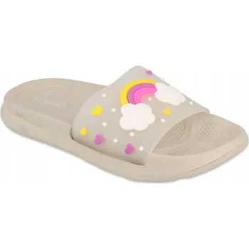 Chlapecká obuv BEFADO dětské pantofle (pantofle) k bazénu béžové s duhou, vel. 31