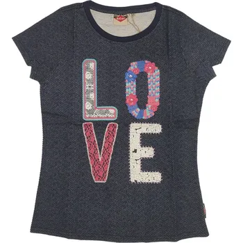Dámské tričko Lee Cooper Textured All Over Print T Shirt Ladies Navy 16 (XL)
