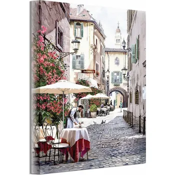 Obraz Italská ulička restaurace obraz na plátně 30x40cm