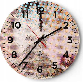 Hodiny Nástěnné hodiny do obýváku 40x40 Abstrakce Kulatý Skleněné hodiny Loft Tiché