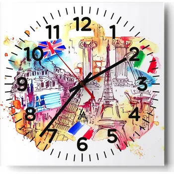 Hodiny Nástěnné hodiny do obýváku 40x40 Abstrakce Tiché hodiny Skleněné hodiny Bez hlučnosti