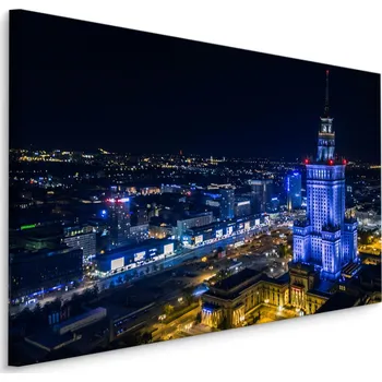 Obraz Obraz město v noci Varšava ARCHITEKTURA 3D 70x50