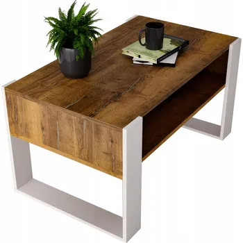 Konferenční stolek Konferenční stolek KARO, lavice loft retro Dub Egger, stůl