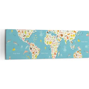 Obraz Velký obraz do obýváku 160x50 mapa světa moderní na plátně obrazy