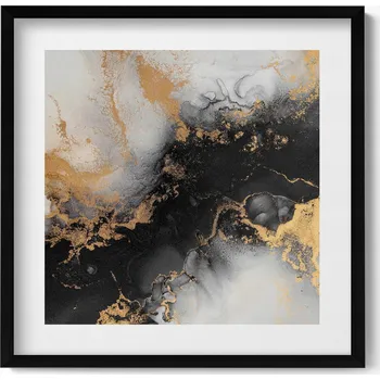 Obraz Dekorativní obraz na zeď do obýváku kuchyně Černobílá abstrakce 50x50 cm